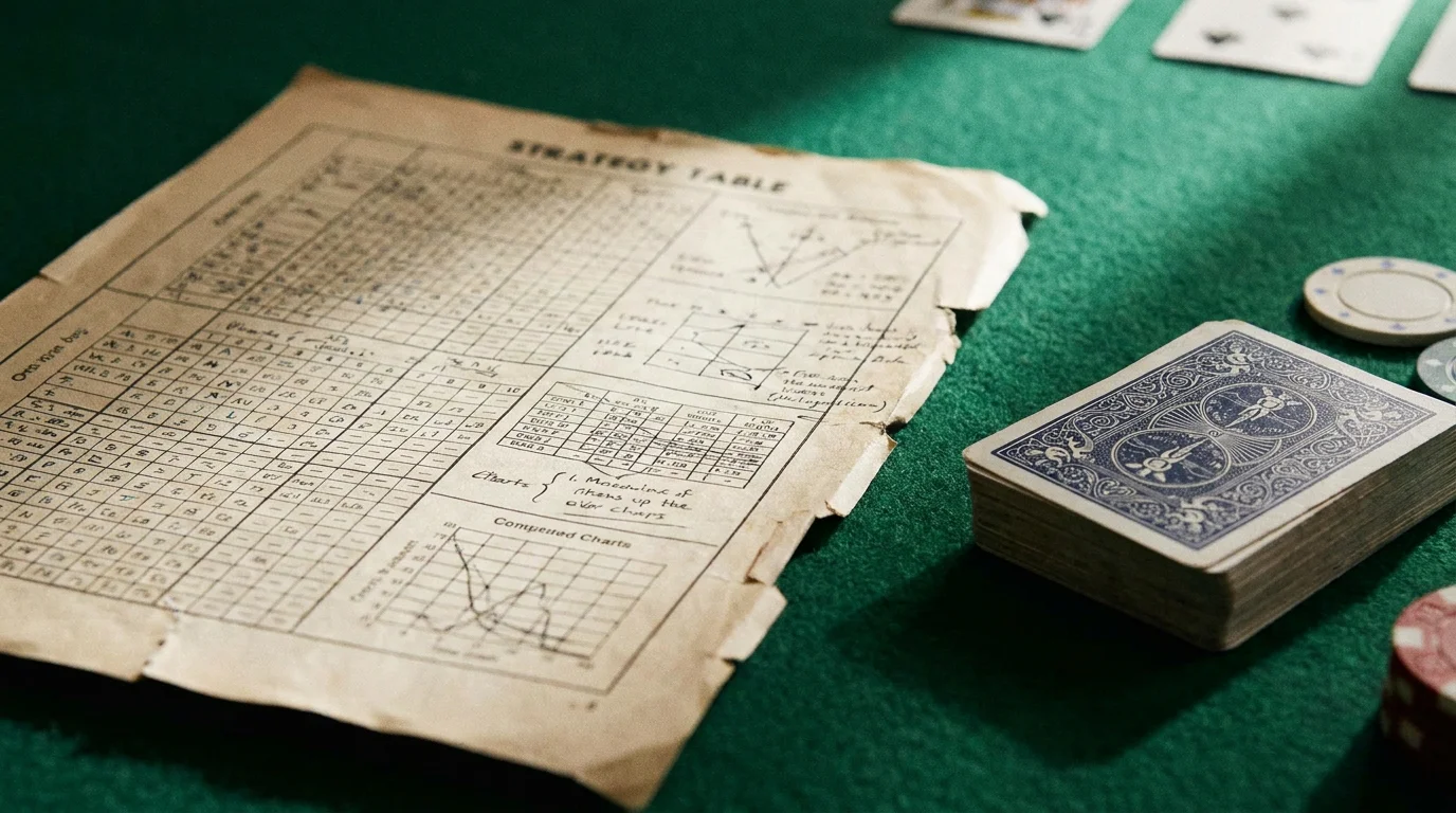 Blackjack grundstrategi som referencekort